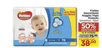 Carrefour Fraldas Descartáveis Huggies Tripla Proteção 50% Desconto Na 2a Unidade oferta