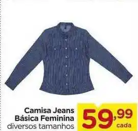 Carrefour Camisa Jeans Básica Feminina oferta