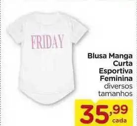 Carrefour Blusa Manga Curta Esportiva Feminina oferta