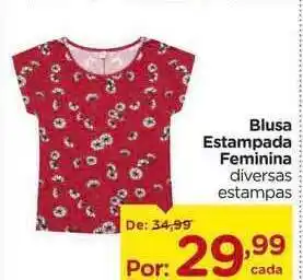 Carrefour Blusa Estampada Feminina oferta