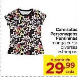 Carrefour Camisetas Personagens Femininas oferta