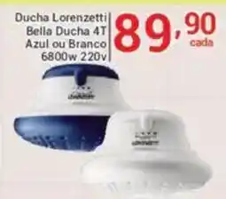 X Supermercados Ducha Lorenzetti Bella Ducha 4T Azul ou Branco 6800w 220v oferta