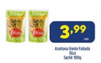 Arena Atacado Azeitona Verde Fatiada Diza sache 100g oferta