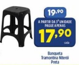 Banqueta Tramontina Niteroi Preta