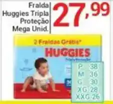 X Supermercados Fralda Huggies Tripla Proteção Mega Unid. oferta