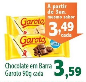 Chocolate em Barra Garoto 90g cada