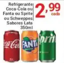 X Supermercados Refrigerante Coca-Cola ou Fanta ou Sprite ou Schweppes Sabores Lata oferta