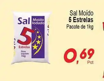 Sal Moído 5 Estrelas Pacote 1kg