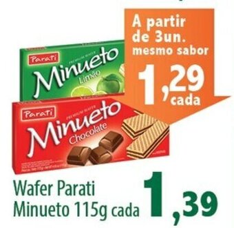 Econômico Atacadão Wafer Parati Minueto 115g cada oferta