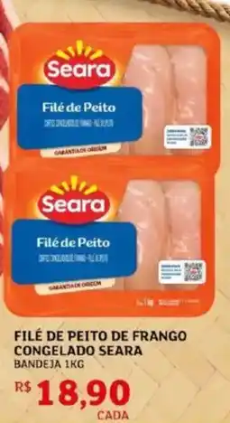 Assaí Atacadista Filé de peito de frango congelado Seara bandeja oferta