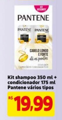 Kit Shampoo 350ml + Condicionador 175ml Pantene varios tipos