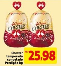 Mercado Extra Chester Temperado Cogelado Perdigao 1kg oferta