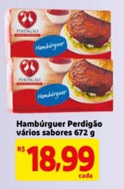 Mercado Extra Hamburguer Perdigao varios sabores 672g oferta