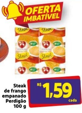 Mercado Extra Steak de frango empanado Perdigao 100g oferta