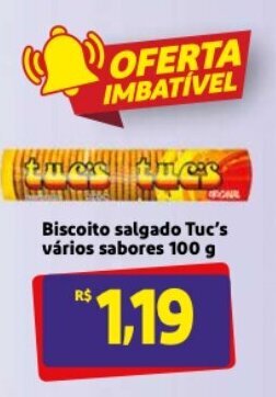 Biscoito salgado Tuc's varios tipos 100g