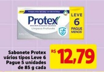 Mercado Extra Sabonete Protex varios tipos Leve 6 Pague 5 unidades de 85g cada oferta