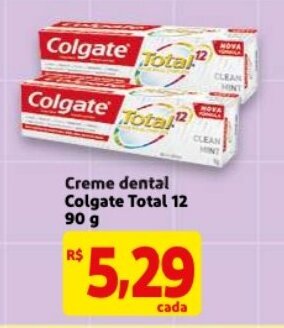 Mercado Extra Creme Dental Colgate Total 12 90g oferta
