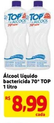 Mercado Extra Alcool Liquido bactericida 70 TOP 1L oferta