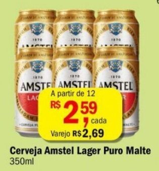 Ultrabox Cerveja Amstel Lager Puro malte 350ml oferta
