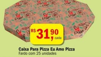Caixa para Pizza Eu Amo Pizza
