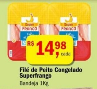 Ultrabox File de Peito Congelado Superfrango 1kg oferta
