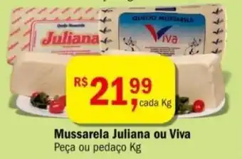 Ultrabox Mussarela Juliana ou Viva 1kg oferta