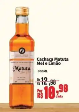 Supermercados Mateus Cachaça Matuta Mel e Limão oferta