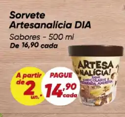 Dia Sorvete Artesanalícia DIA Sabores oferta