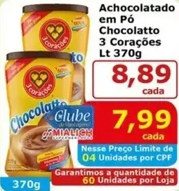 Mialich Supermercados Achocolatado em Pó Chocolatto 3 Corações oferta
