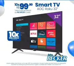 Lojas Becker Smart TV AOC Roku 32" oferta