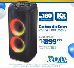 Lojas Becker Caixa de Som Philips 1300 WRMS oferta