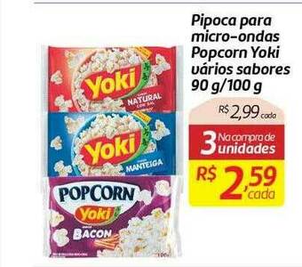 Comper Pipoca Para Micro-ondas Popcorn Yoki Varios Sabores oferta