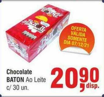 Higa Atacado Chocolate Baton Ao Leite C 30 oferta