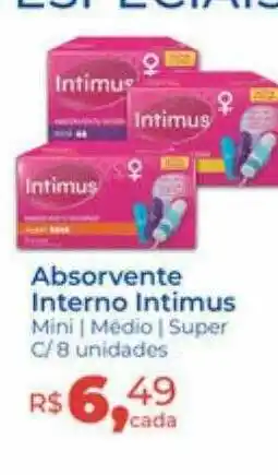 Hiper Farma Absorvente Interno Intimus Mini Médio Super oferta