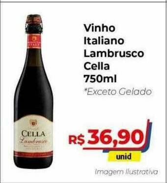 Hiper Moreira Vinho Italiano Lambrusco Cella oferta