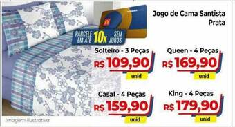 Hiper Moreira Jogo De Cama Santista Prata oferta