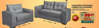 Móveis Simonetti Conjunto Estofado Lisboa 3x2 Lugares oferta