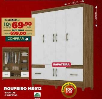 Móveis Simonetti Roupeiro Ms912 oferta
