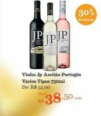 Vinho Jp Azeitão Português Vários Tipos 30% De Desconto
