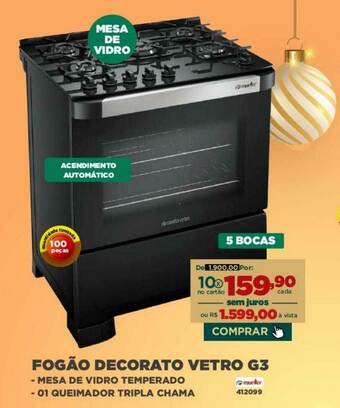 Móveis Simonetti Fogão Decorato Vetro G3 oferta