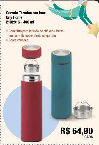 Garrafa Térmica Em Inox Uny Home