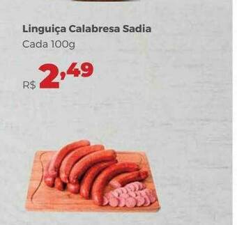 Villarreal Supermercados Linguiça Calabresa Sadia oferta