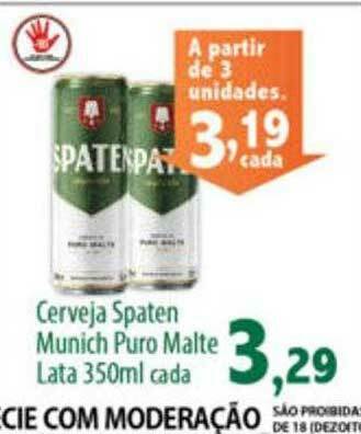 Econômico Atacadão Cerveja Spaten Munich Puro Malte oferta