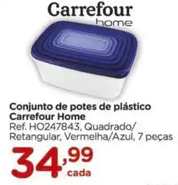 Carrefour Conjunto de potes de plástico Carrefour Home oferta