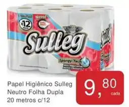 Mineirão Atacarejo Papel Higiênico Sulleg Neutro Folha Dupla 20 metros oferta