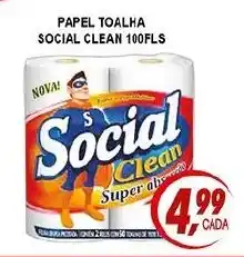Kaçula Supermercados Papel toalha social clean 100fls oferta