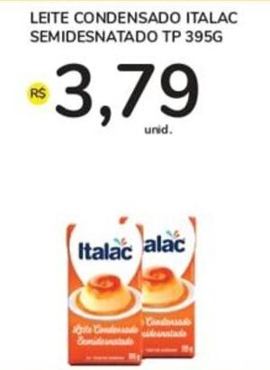 Costa Atacadão Leite condensado Italac semidesnatado Tp 395g oferta