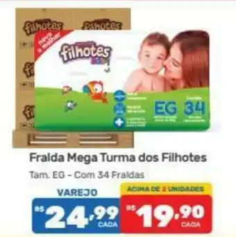 Supermercados Condor Fralda Mega Turma dos Filhotes oferta