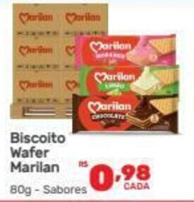 Supermercados Condor Biscoito Wafer Marilan Sabores 80g oferta
