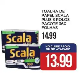 Apoio Mineiro Toalha de papel scala plus 3 rolos pacote 360 folhas oferta